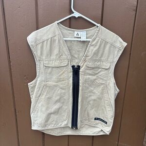 Vintage Nike ACG All Conditions Gear Vest Biege Tan Hiking Outdoor Size Medium